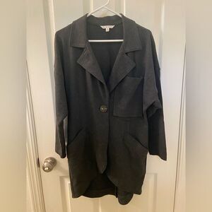 CAbi #994 Lisbon Topper Jacket Cardigan Ponte Coat Sweater Gray Women's Small